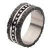 Blacksmith Hammered Ring - Sort/Solv^Inox Hot