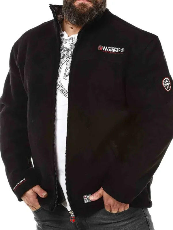 Bolt Geo Norway Fleecejakke - Sort^Geographical Norway Fashion