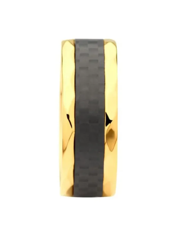 Carbon Fiber Ring - Sort/Guld^Inox Fashion