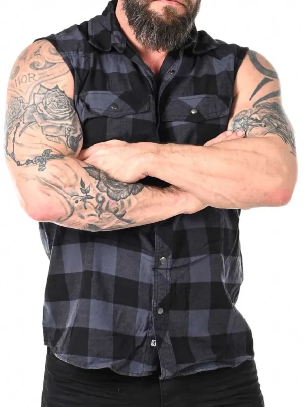 Checkshirt Sleeveless Skjorte - Sort/Gra^Urban Classics Flash Sale