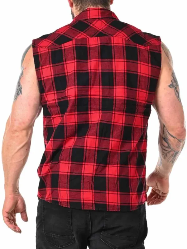 Checkshirt Sleeveless Skjorte - Rod/Sort^Urban Classics Shop