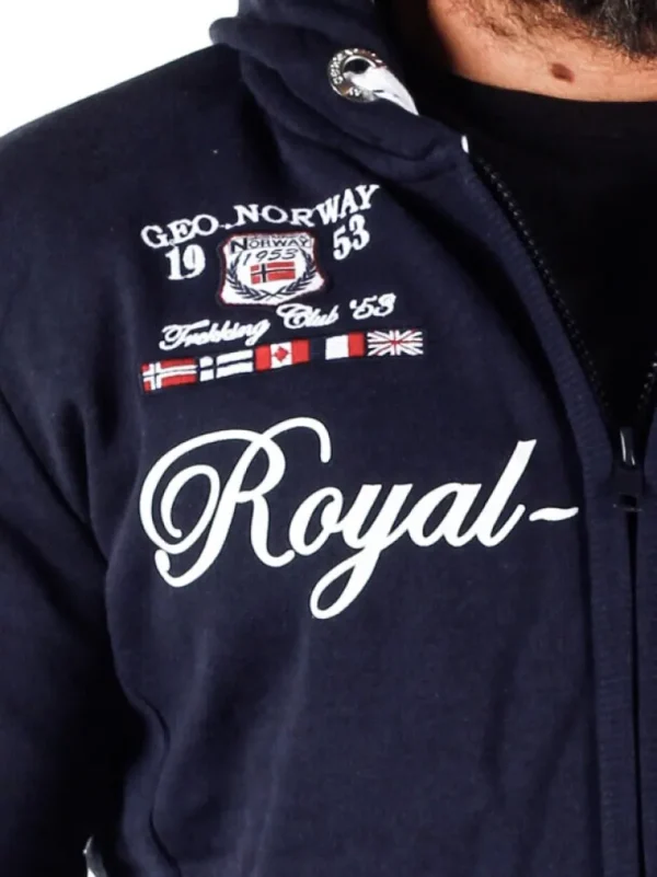 Fighter Geo Norway Zip Hoodie - Morkebla^Geographical Norway Fashion