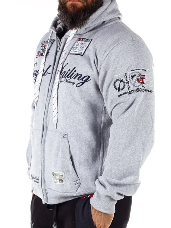 Fighter Geo Norway Zip Hoodie - Gra^Geographical Norway Outlet