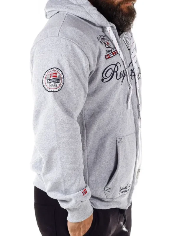 Fighter Geo Norway Zip Hoodie - Gra^Geographical Norway Outlet