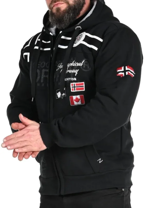 Garadock Geo Norway Zip Hoodie - Sort^Geographical Norway Cheap
