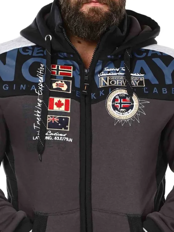 Geday Geo Norway Hoodie - Morkegra^Geographical Norway Shop