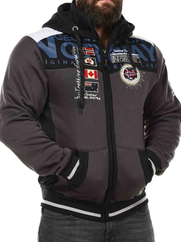 Geday Geo Norway Hoodie - Morkegra^Geographical Norway Shop