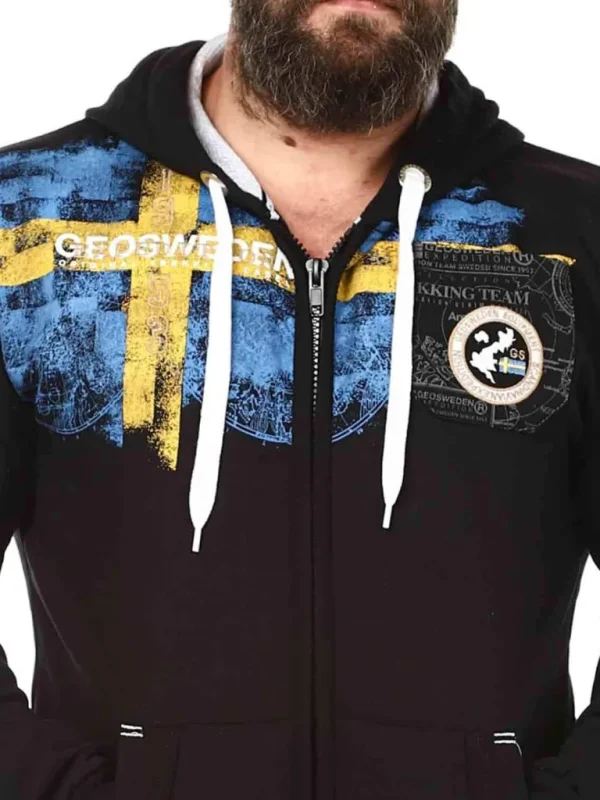 Genox Geo Sweden Zip Hoodie - Sort^Geographical Norway Outlet