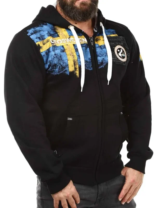 Genox Geo Sweden Zip Hoodie - Sort^Geographical Norway Flash Sale