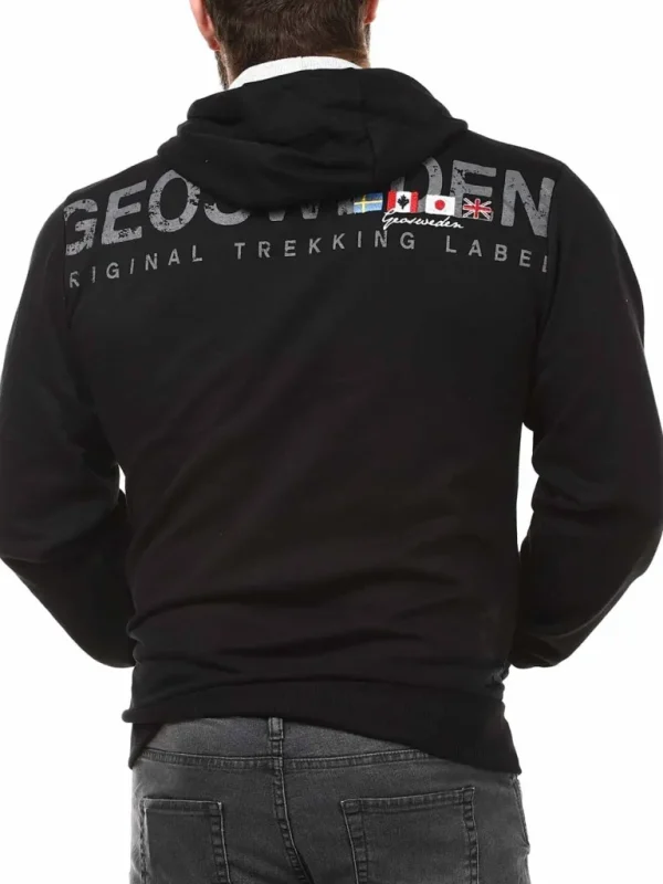 Genox Geo Sweden Zip Hoodie - Sort^Geographical Norway Outlet