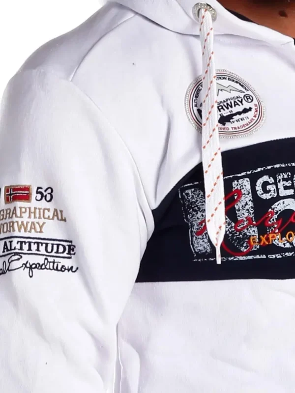 Geo Norway Hoodie - Hvid^Geographical Norway Cheap