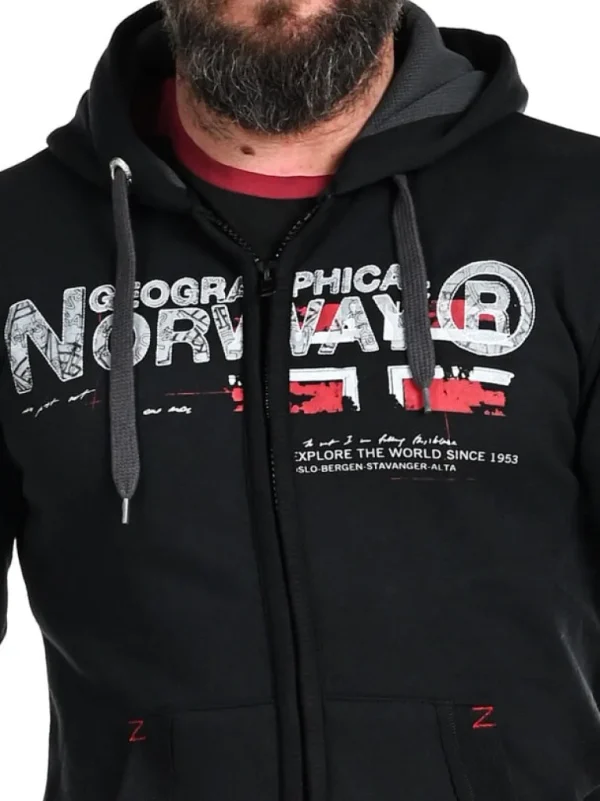 Gisland Geo Norway Hoodie - Sort^Geographical Norway Sale