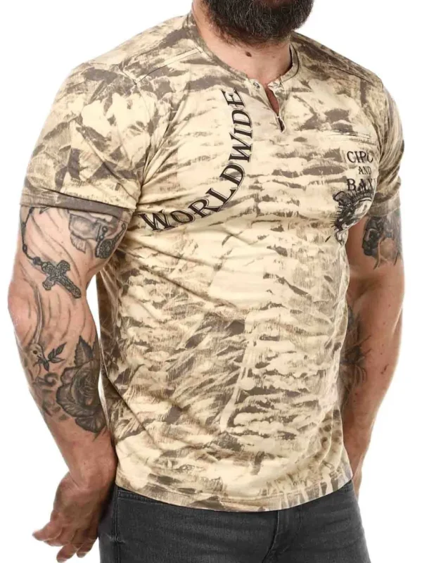 Heavy Noise T-Shirt - Beige^Cipo & Baxx Cheap