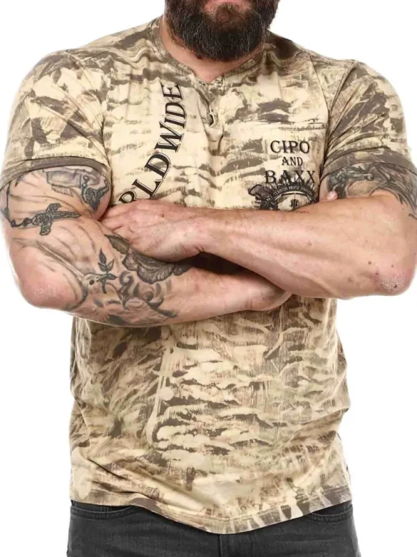 Heavy Noise T-Shirt - Beige^Cipo & Baxx Cheap