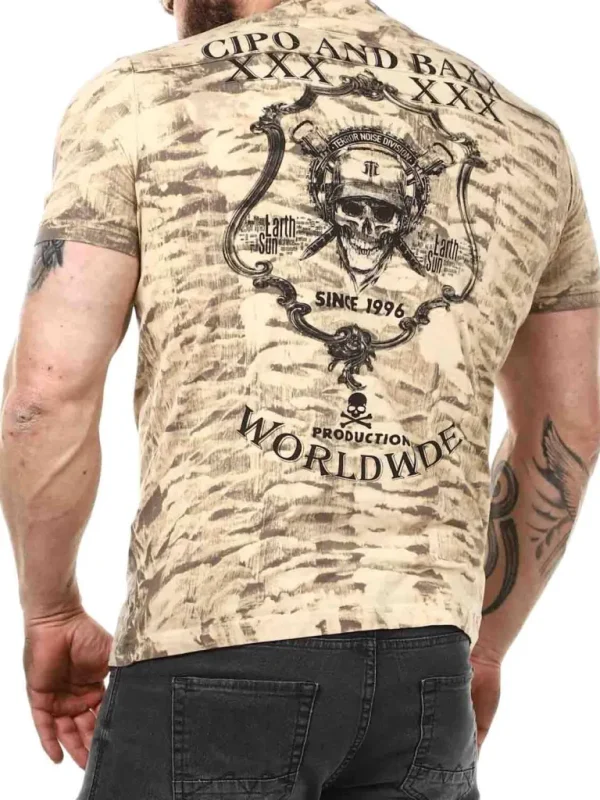 Heavy Noise T-Shirt - Beige^Cipo & Baxx Cheap