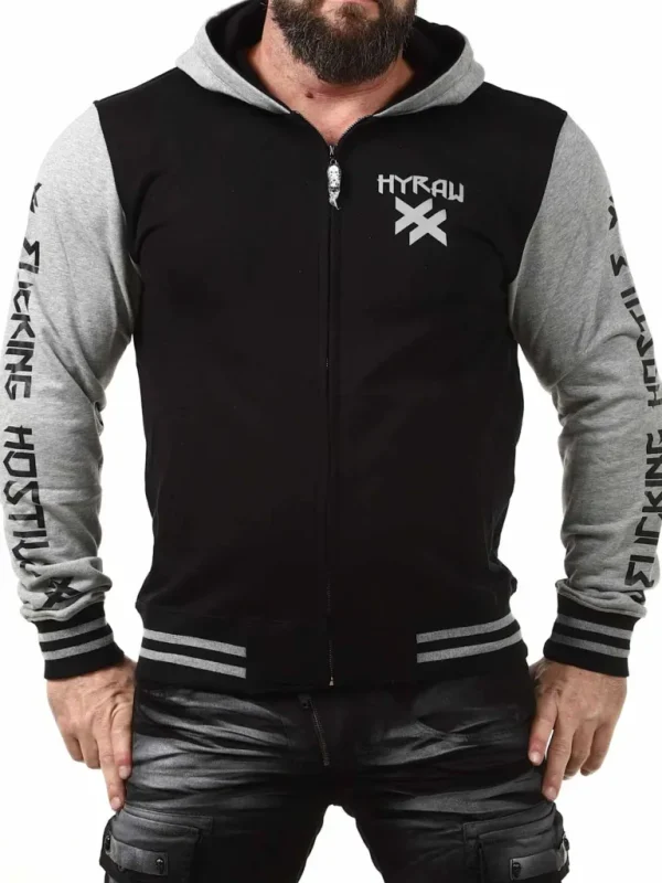 Hostile Zip Hoodie - Sort/Gra^Hyraw Sale