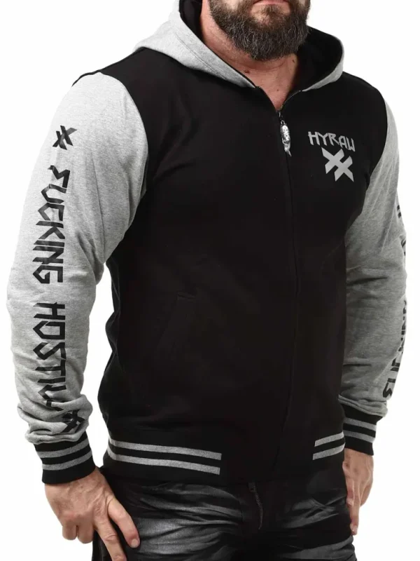 Hostile Zip Hoodie - Sort/Gra^Hyraw Sale