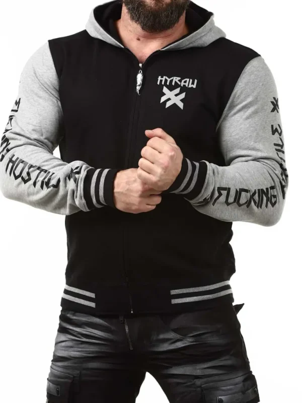 Hostile Zip Hoodie - Sort/Gra^Hyraw Sale