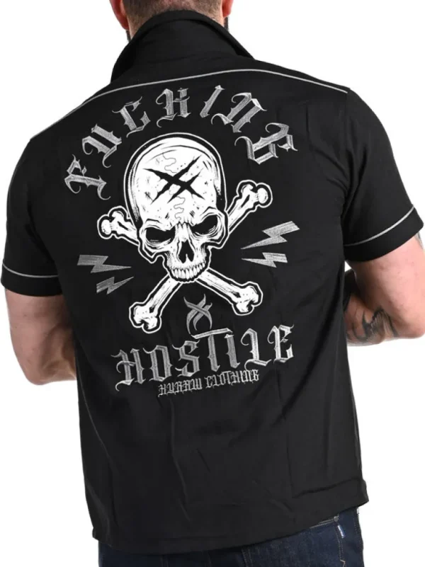 Skull Cross Skjorte - Sort^Hyraw Cheap