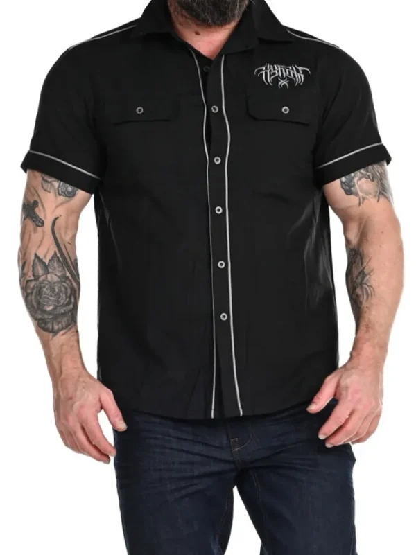 Skull Cross Skjorte - Sort^Hyraw Cheap