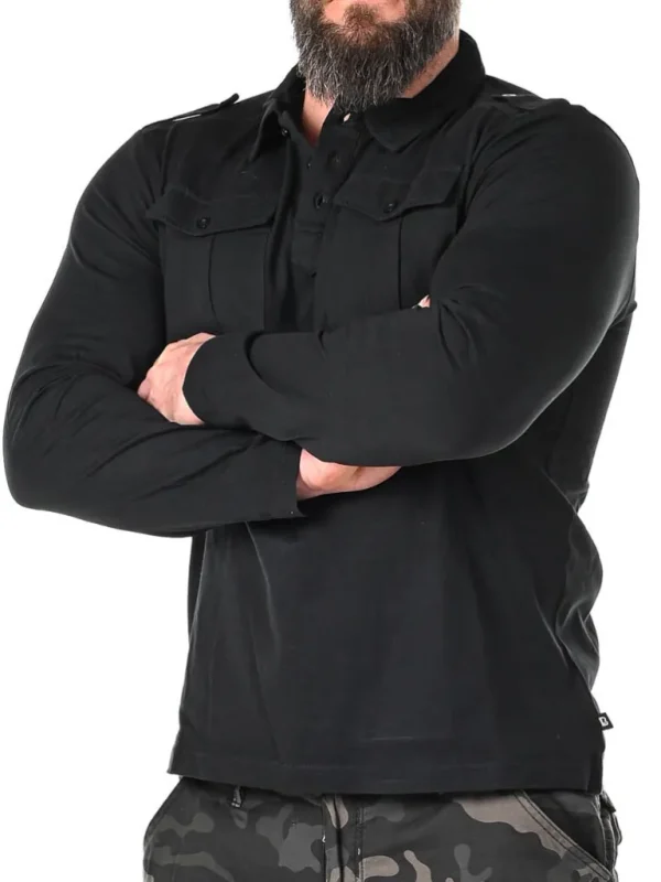 Jersey Poloshirt Willis Longsleeve - Sort^Brandit Best Sale