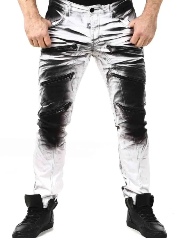 Lazarus Jeans - Hvid/Sort^Kingz Cheap