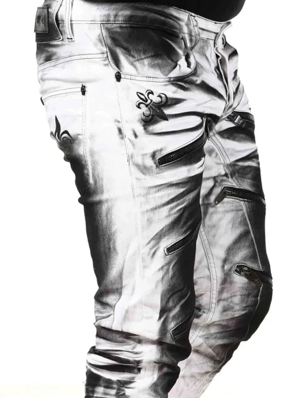 Lazarus Jeans - Hvid/Sort^Kingz Cheap