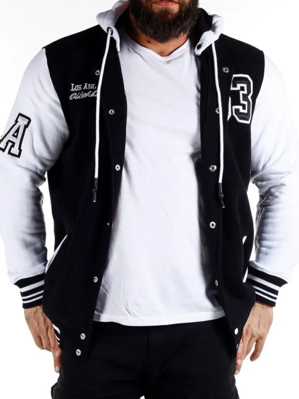 Los Angeles Collegejakke - Sort/Hvid^Rusty Neal Sale