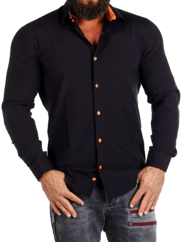 Obsess Skjorte - Sort/Orange^Rusty Neal Discount