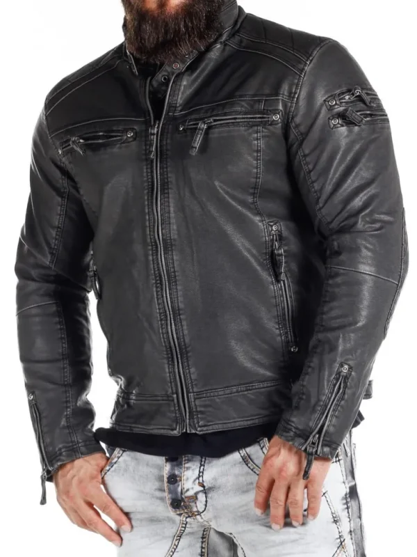 Racing Park Pu Skindjakke - Morkegra^Cipo & Baxx Sale