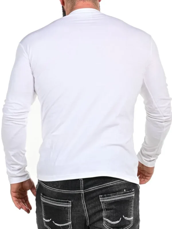 Rd Button Longsleeve - Hvid^* Cheap