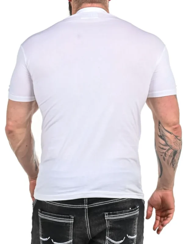 Rd Button T-Shirt - Hvid^* Cheap