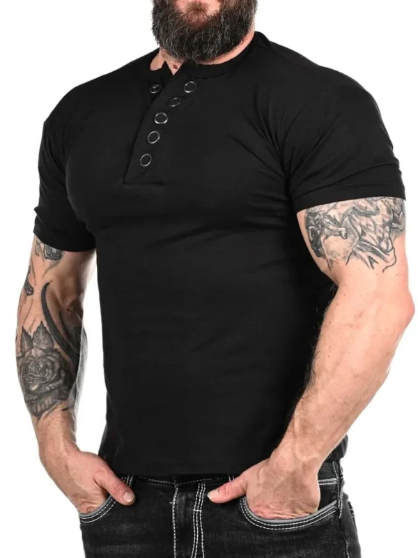 Rd Button T-Shirt - Sort^* Best Sale