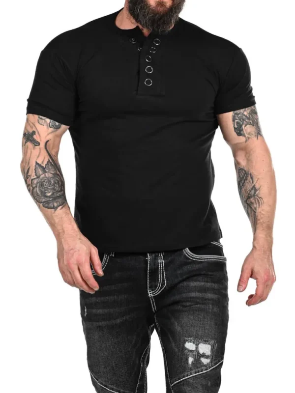 Rd Button T-Shirt - Sort^* Best Sale