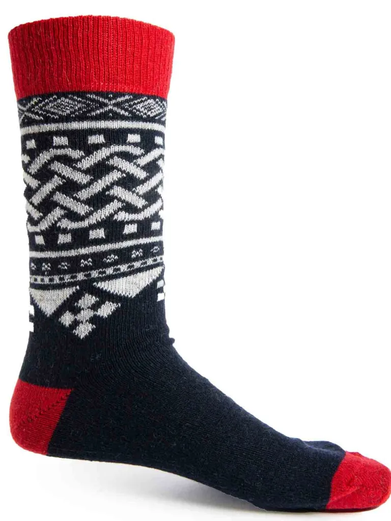 rd_pack_viking_uldstrmper_2.webp Rd 2-Pack Viking UldStrømper - Bla/Sort^* Cheap