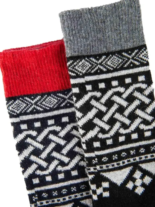 Rd 2-Pack Viking UldStrømper - Bla/Sort^* Cheap