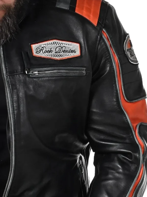 Rd Premium Rider Skindjakke - Sort/Orange^* Discount