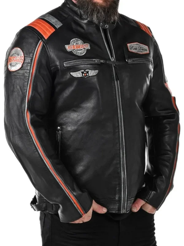 Rd Premium Rider Skindjakke - Sort/Orange^* Discount