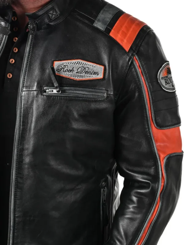 Rd Premium Rider Skindjakke - Sort/Orange^* Cheap