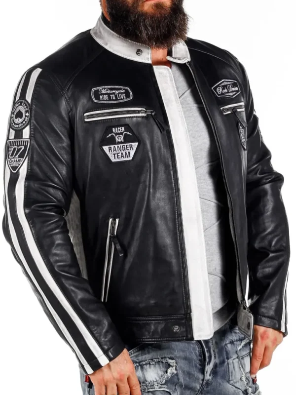 Rd Ride To Live Skindjakke - Sort/Hvid^* Shop