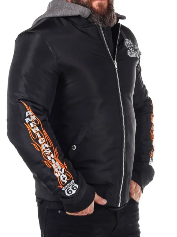 Rd Route 66 Bomberjakke - Sort^* Cheap