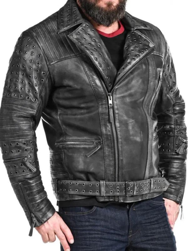 Rd Salvator Biker Skindjakke - Morkegra^* New