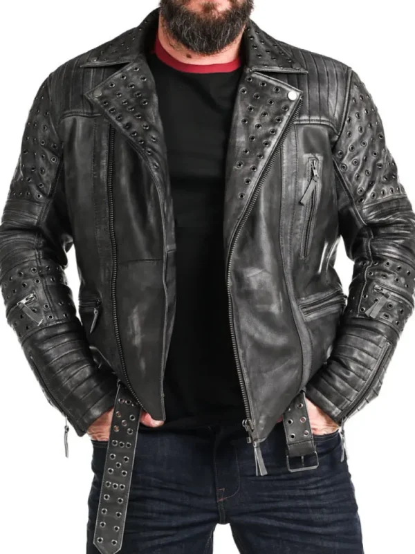 Rd Salvator Biker Skindjakke - Morkegra^* New