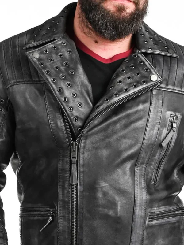 Rd Salvator Biker Skindjakke - Morkegra^* New