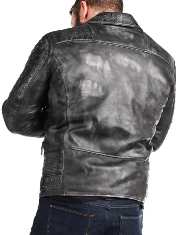 Rd Salvator Biker Skindjakke - Morkegra^* New