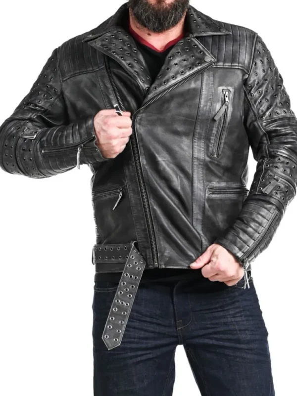 Rd Salvator Biker Skindjakke - Morkegra^* New