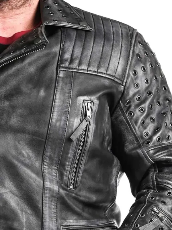 Rd Salvator Biker Skindjakke - Morkegra^* New