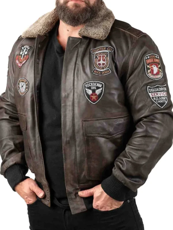 Rd Skybound Pilot Skindjakke - Morkebrun^* Cheap