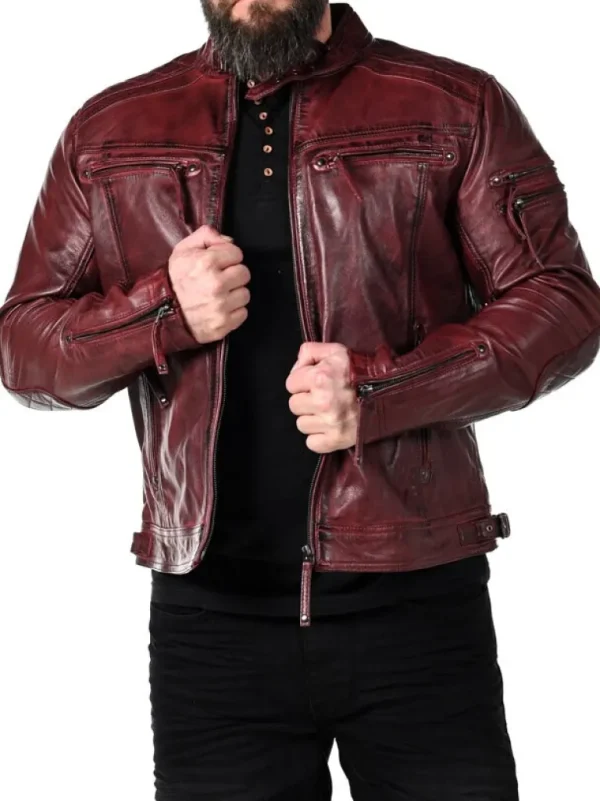 Rd Thunder Skindjakke - Dark Red^* Fashion