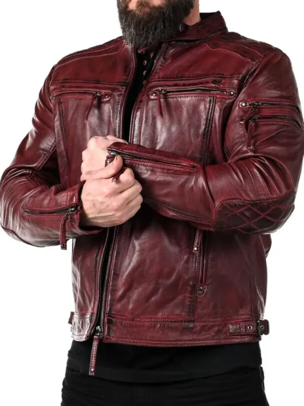 Rd Thunder Skindjakke - Dark Red^* Fashion